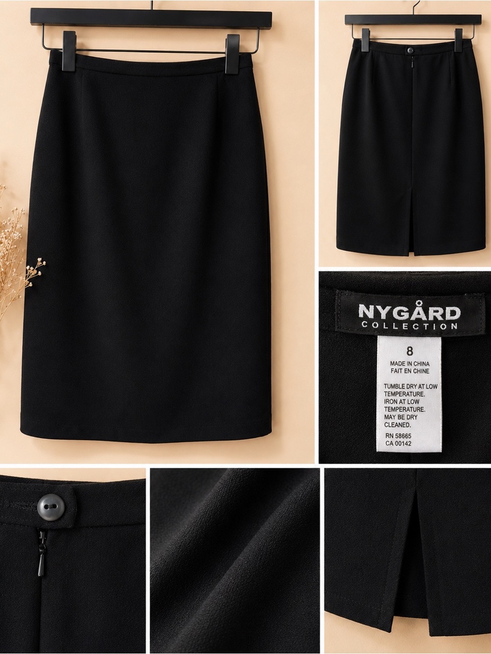 Nygard Collection Black Pencil Skirt